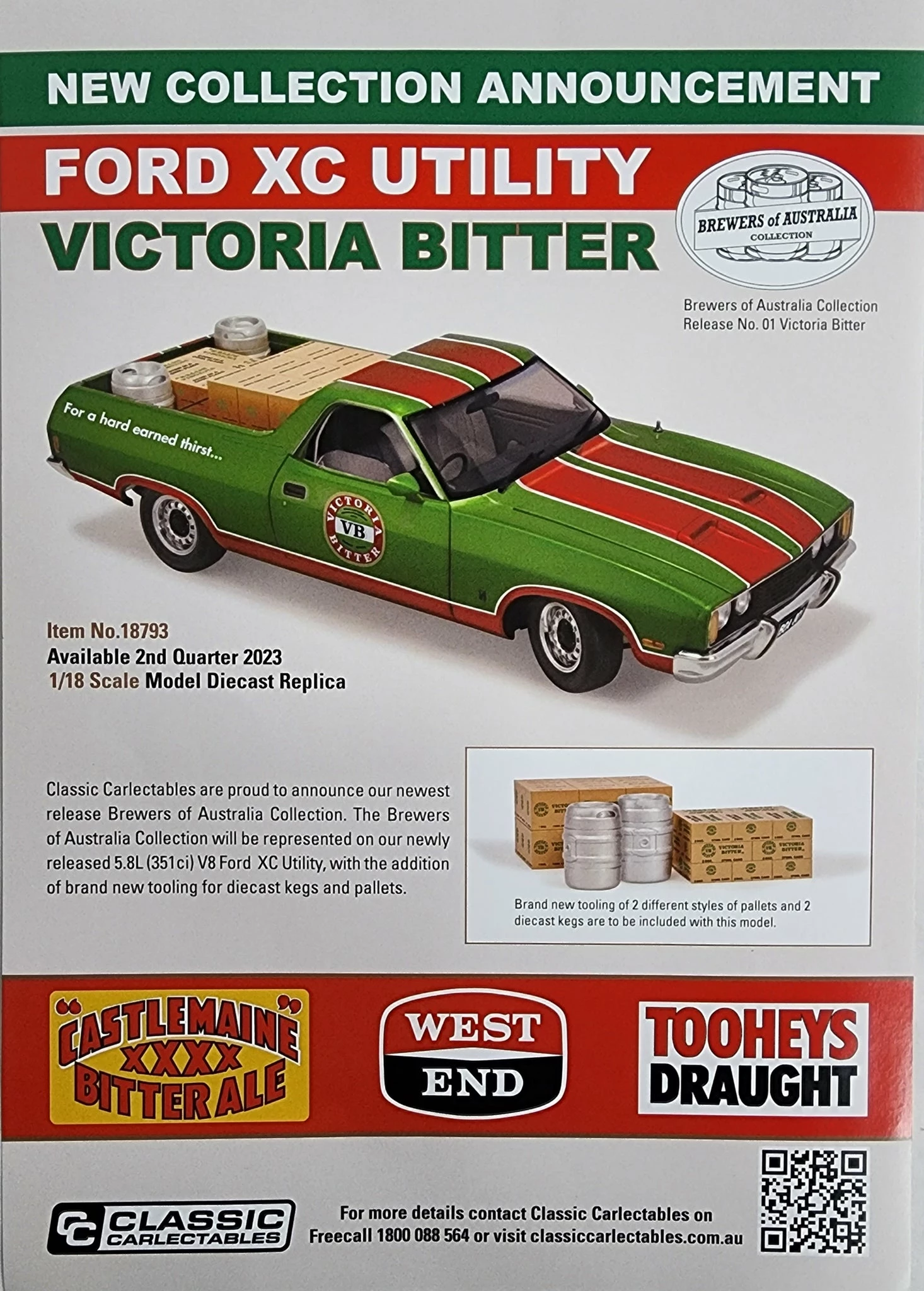 1:18 FORD XC UTILITY VICTORIA BITTER 4 1:18 FORD XC UTILITY VICTORIA BITTER - Image 2