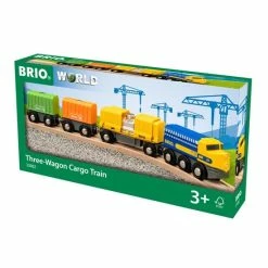 BRIO TRAIN THREE WAGON CARGO TRAIN 7PCS